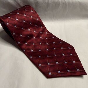 Arrow Burgundy and Blue Geometric Tie